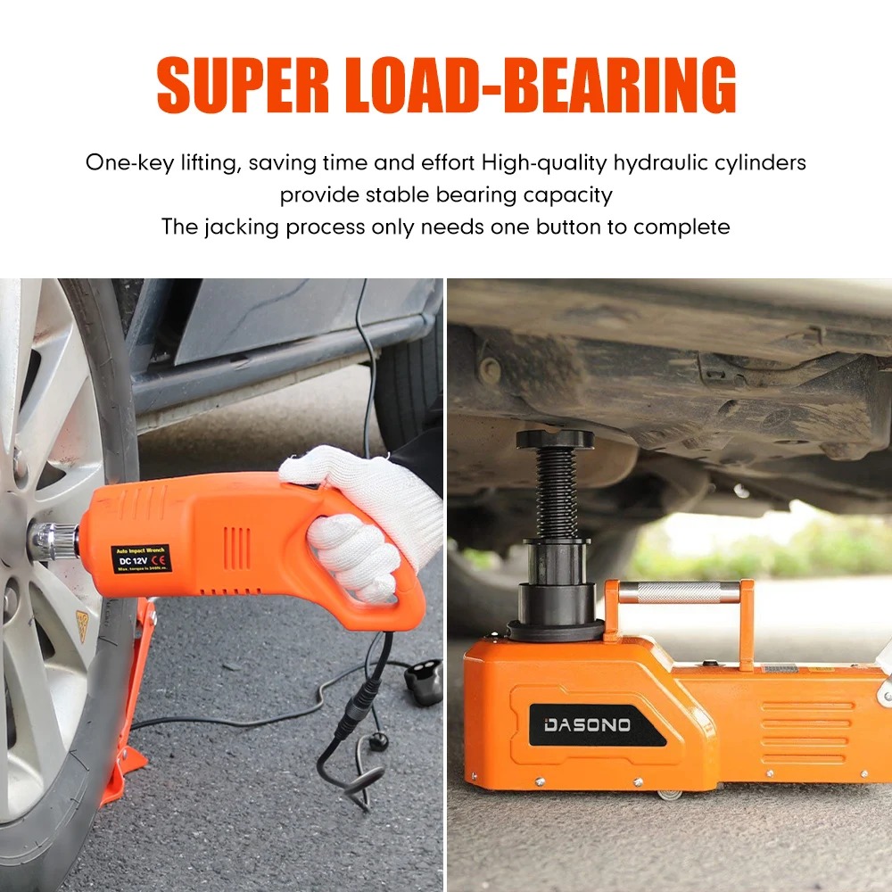 12V 2/3/5/10 Ton Rated Power 13A Max.Current Car Electric Tire Lifting Car Jacks With Electric Wrench Lmpact