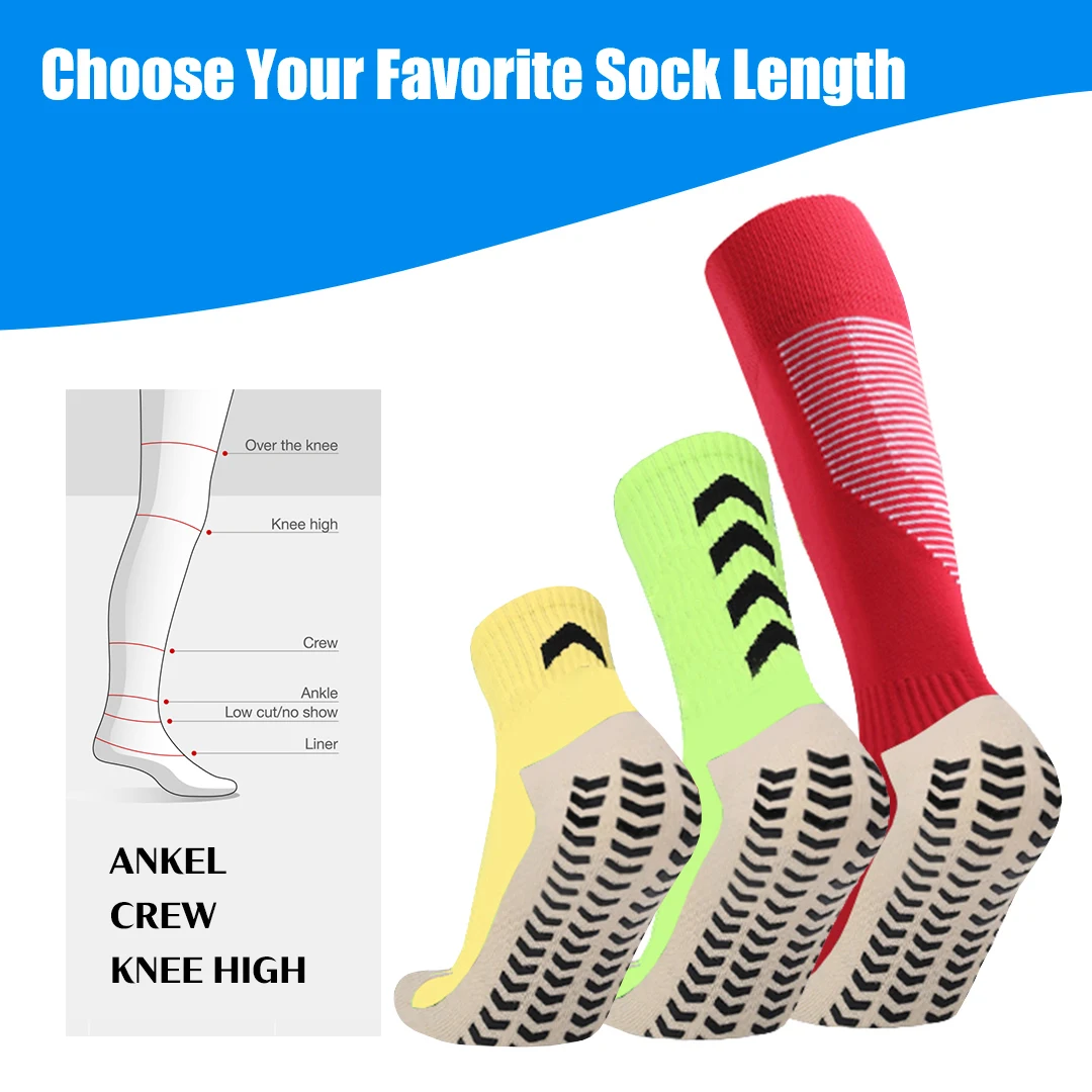 Custom Made Silicone Bottom Football Socks Custom Athletic Anti-slip ...