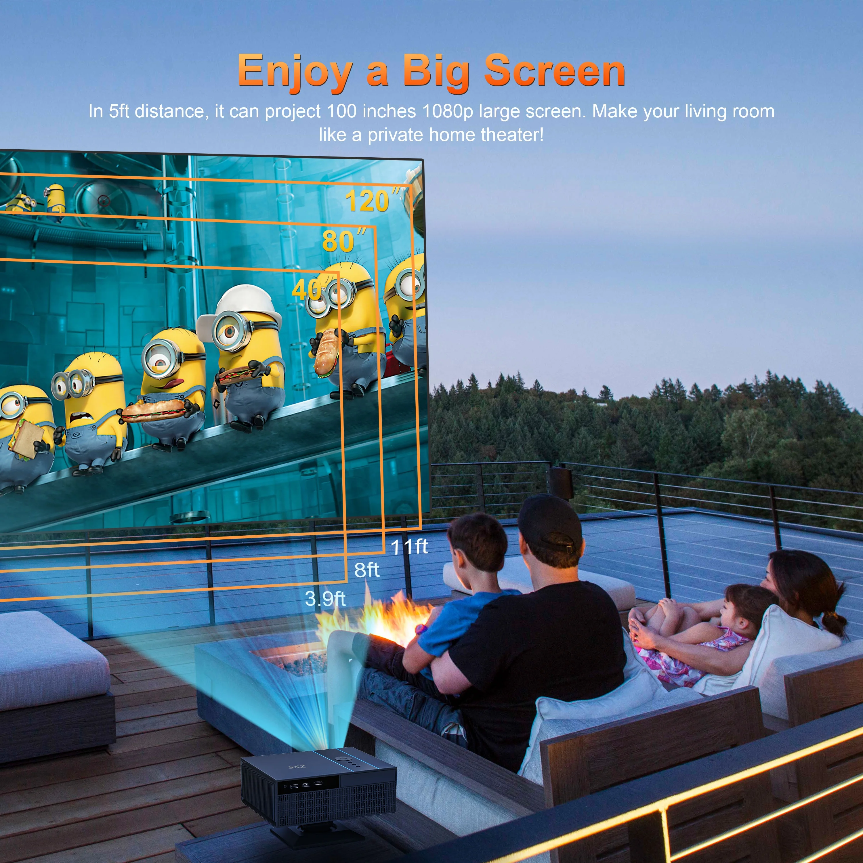 C8 Wireless Wifi Projector - Smart Portable LED Movie Theater