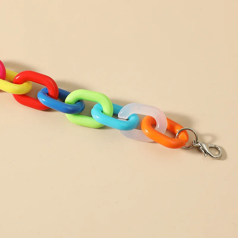 INS Style Korean Version Simple Emo Accessories Bracelet Pour Femme Fun Candy Rainbow Bracelet for Women