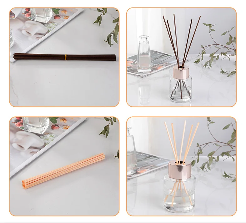 Purple Brown Grey Color Reed Diffuser Sticks Natural Bamboo Rattan Rods Essential Oil Diffuser Fragrance Synthetic Stick
