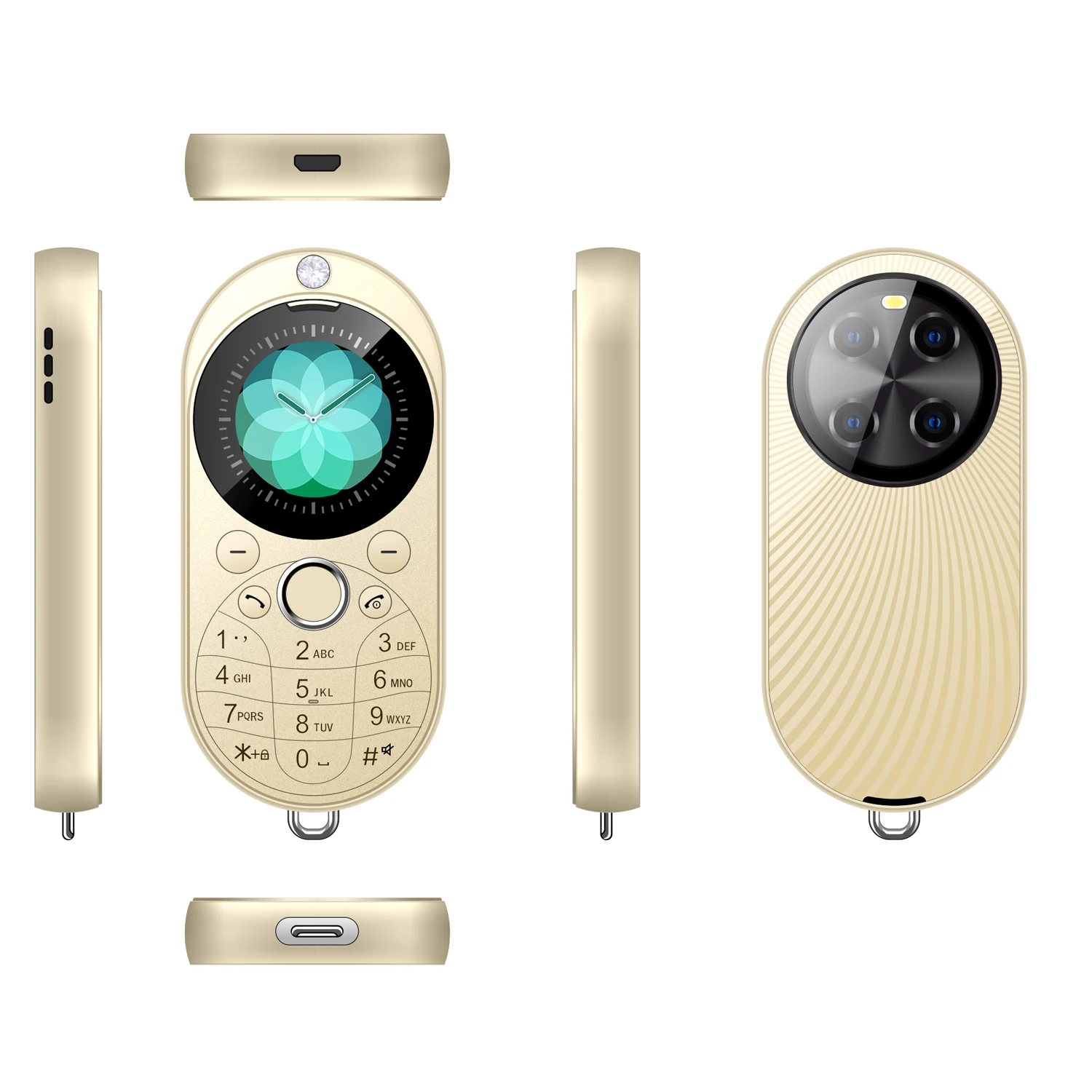 XL5 1.3 Inch Round Screen Mobile Phone Mini Size Feature Phone for Women Kids With Camera Video Music FM Phone