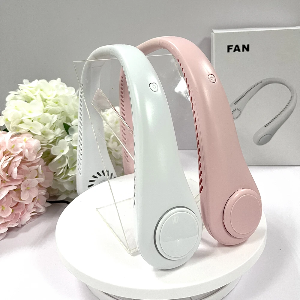 2022 Plastic Wearable Sports Fan Usb Hands Free Plastic Mini Portable