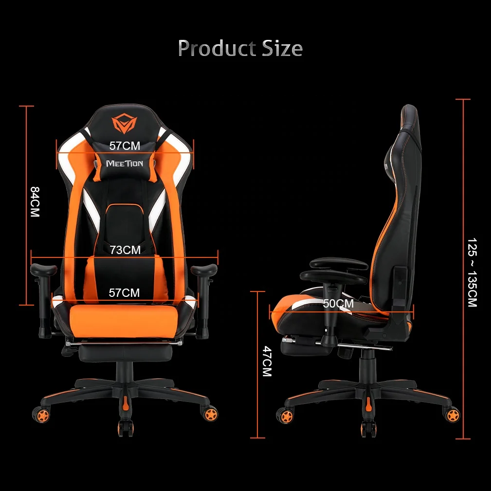 MeeTion CHR22 High Back Racing Style Ergonomic Recliner Office Footrest Rgb  Led Scorpion Gaming Chair for Pc