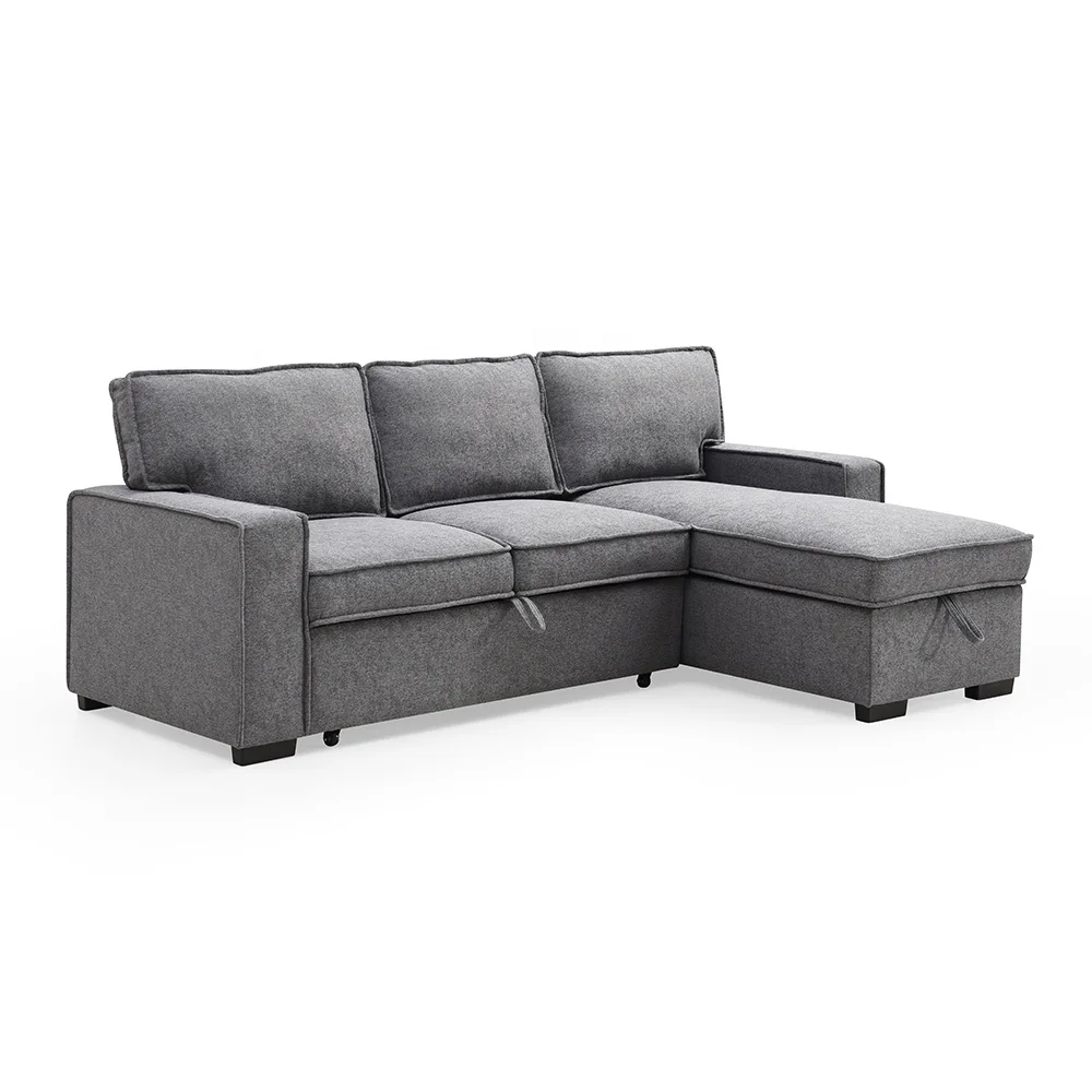 VASAGLE Convertible Sofa Cum Bed with Storage Living Room Furniture Customized L Shaped Sofa Bed