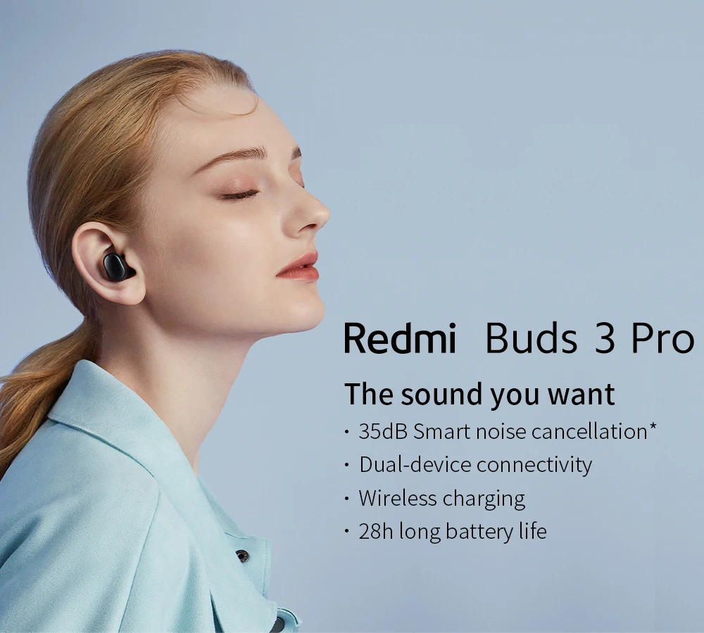 Global Version Xiaomi Redmi Buds 3 Pro TWS Bluetooth Earphone Wireless  headphones 35dB ANC Dual-device Redmi Airdots 3 Pro