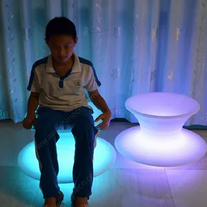 LED Spinning Chair for Kids Safe Fun Gyro Stool for Playrooms Outdoor Relaxation Plastic Living Room Dining Furniture Apartments