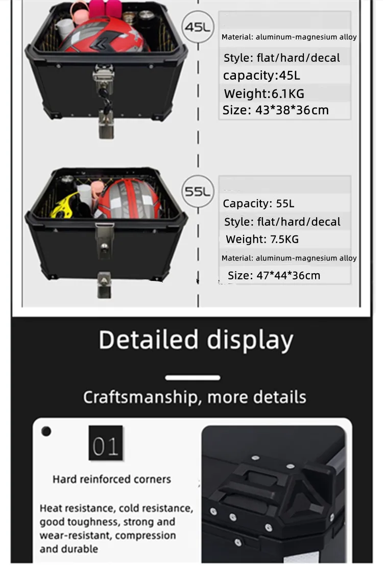 Direct Sale High-end Motorcycle Trunk X6 Trunk Aluminum-magnesium Alloy ...