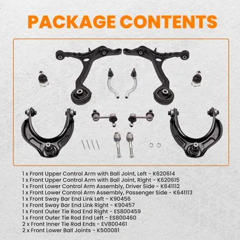 CAUTOPARTS 12-Piece Front End Suspension Kit For Honda Accord 2013-2017-1108124