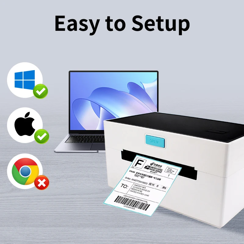 BD-9220 Bluetooth USB Label Printer - 4x6 Inch Thermal