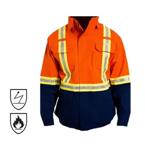 CE Certificate Electrical Worker Construction Site Electrician Safety Custom Flame Retardant Fire Resistant Work Clothes for Men
