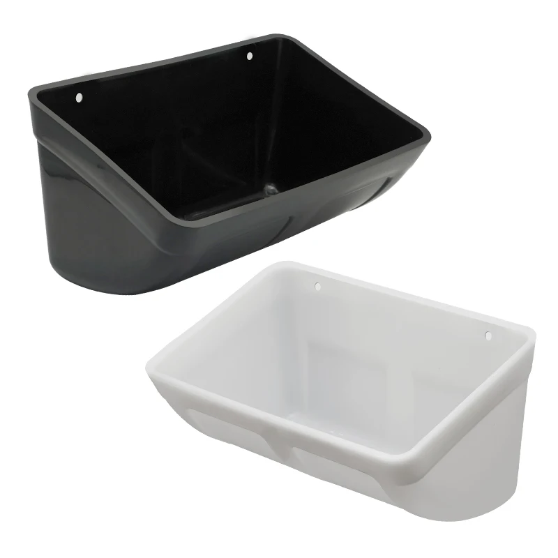 Mangiatoia Sospesa In Plastica Per Polli, Capre E Altro Bestiame - Yusat Abbeveratoio Da Recinzione Con Clip - Ideale Per Pollame, Anatre, Oche - Capacità 285x140 Mm, Colore Nero