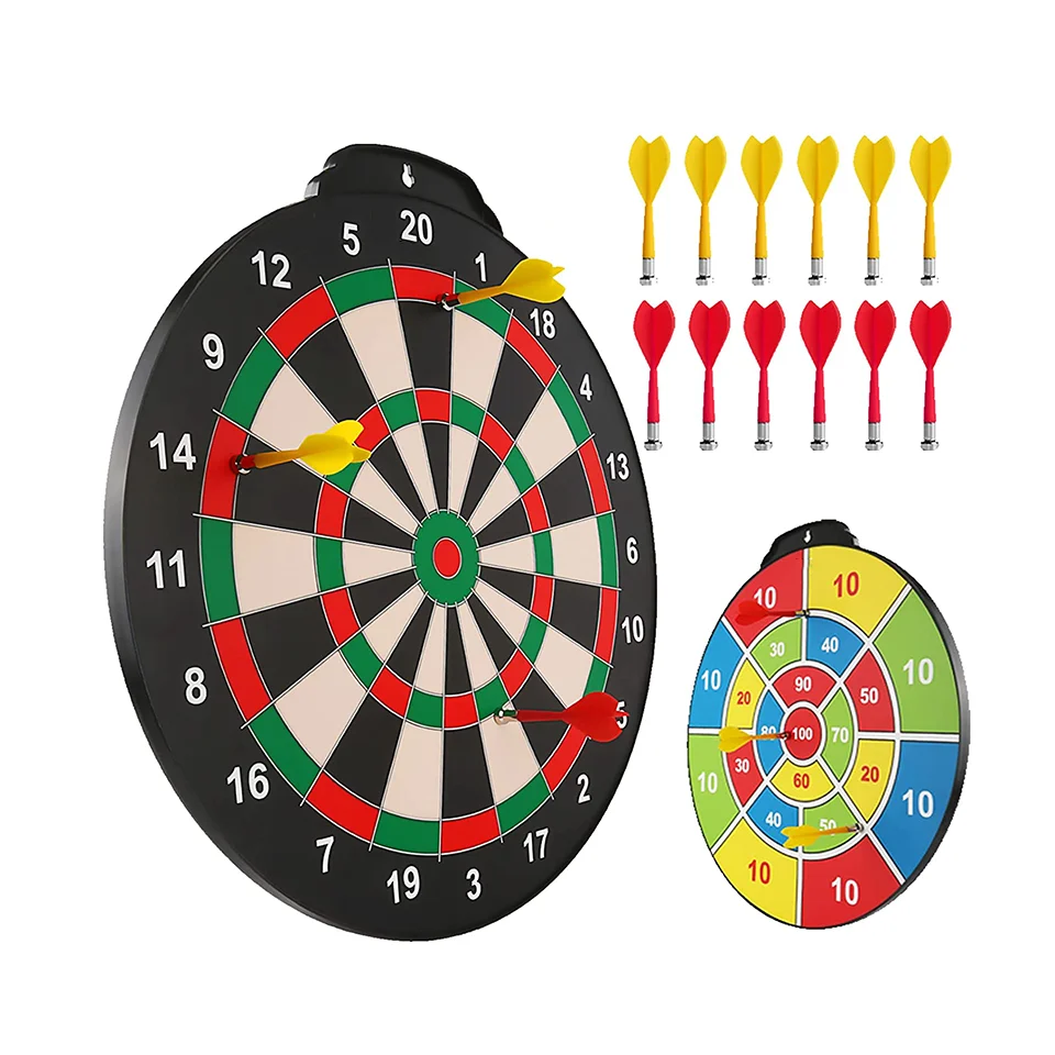 Towinle Dartboard, 17" Magnetic Dartboard With 12 Magnets Darts Arrows In 2 Colors For Children And Adults - View #2
