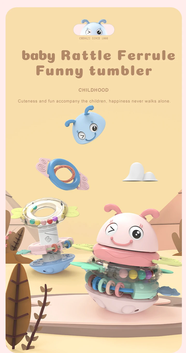 Educational Latest New Baby Roly Poly Toy Tumbler Plastic Music Lighting Ball for Kids