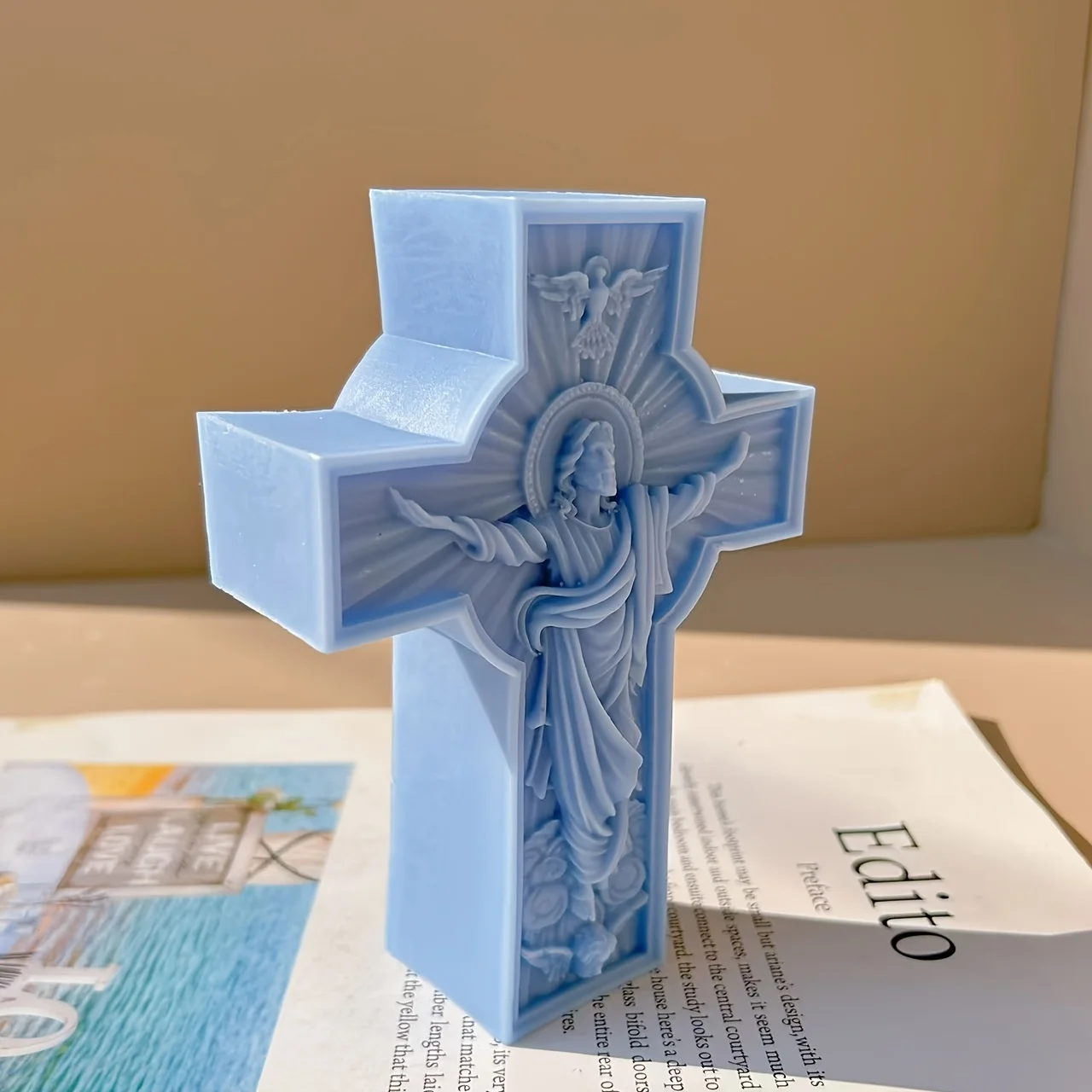 2-Size Cross Candle Silicone Mold DIY Easter Jesus Silicone Mold Handmade Resin, Gypsum, Cement, Luxury Festival Gifts
