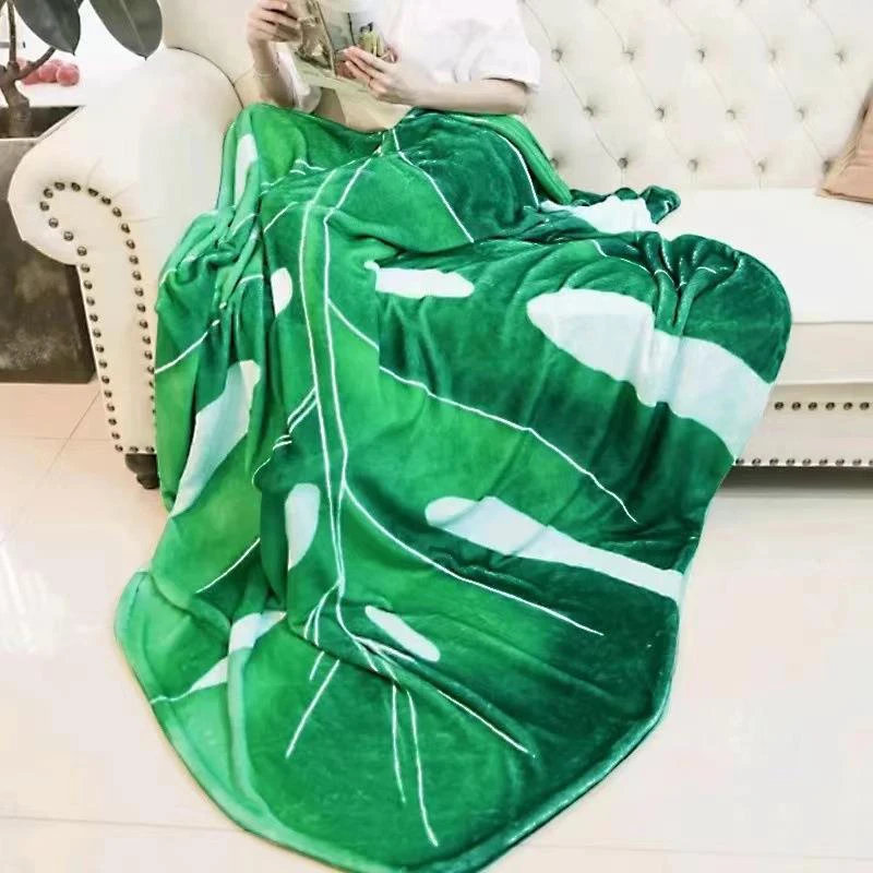custom printed leaves shaped blanket wearable fleece tv blankets giant leaf blanket for winter