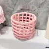 Cesta de Almacenamiento Tejida de Cerámica - Grande Rosa