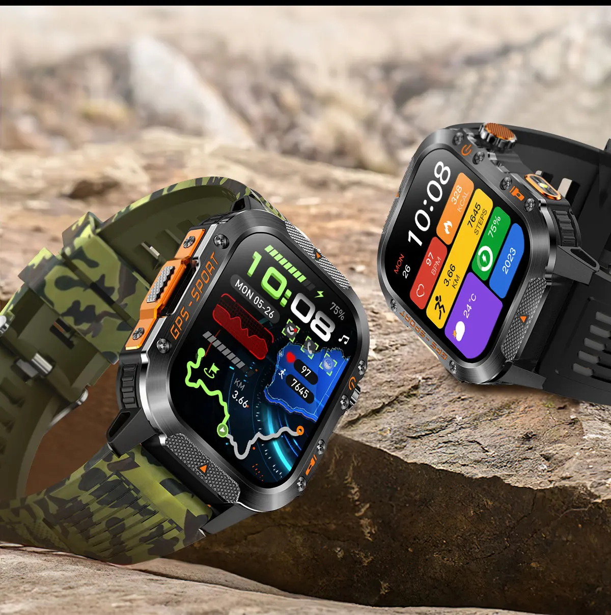 product laudtec sport flash light smart watches heart rate health monitoring gps smartwatch waterproof outdoor sports watch sb003-11