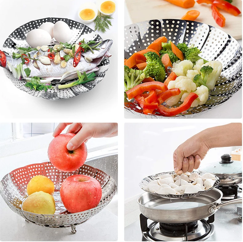 Vegetable Steamer Basket Stainless Steel Veggie Steamer Basket For