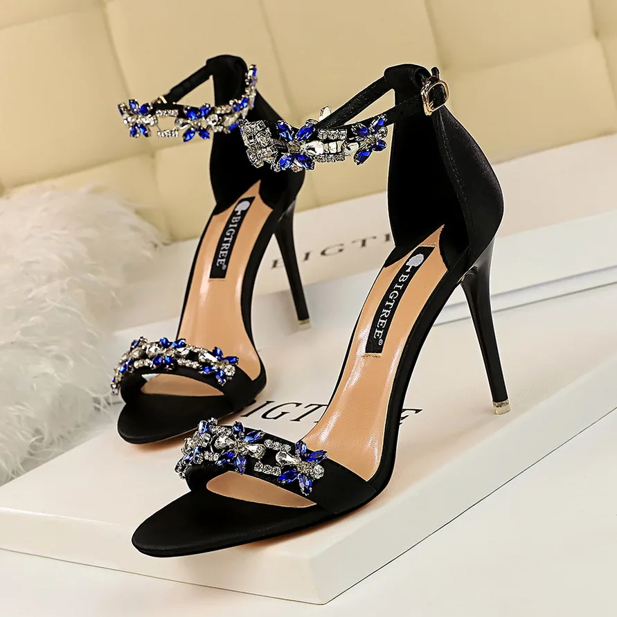 Ladies sandals platform high heels sexy sandals black open toe heels party Dress Wedding shoes for women