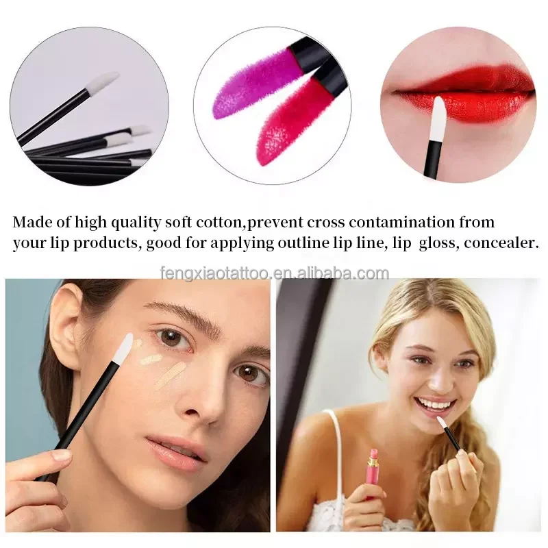 Free Sample 50pcs Wholesale Disposable Makeup Lip Brush Micro Fiber