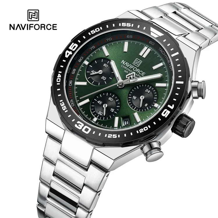 NAVIFORCE 8049 メンズクロノグラフ腕時計 ビジネス高級腕時計 メンズ 