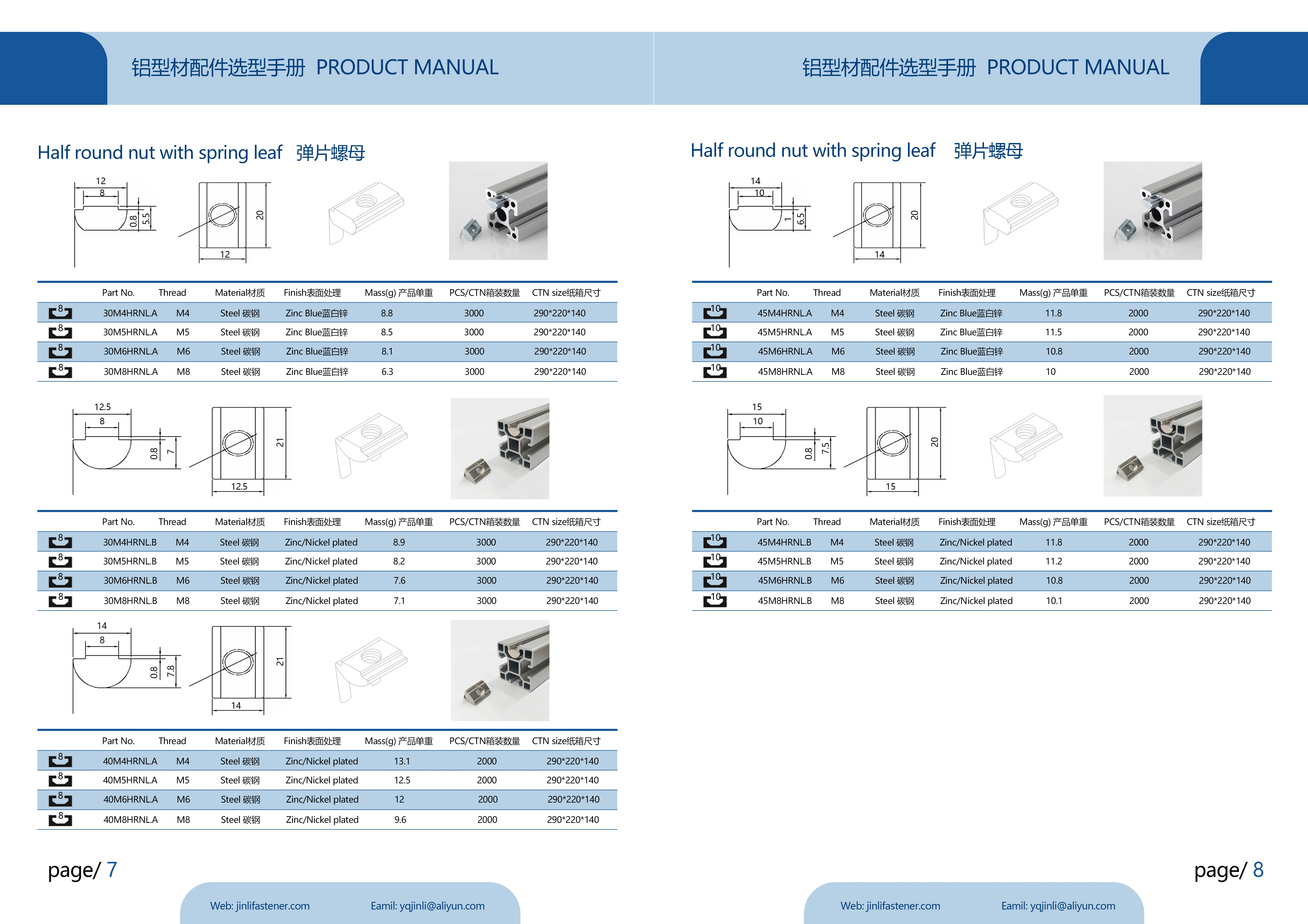 M3 M4 M5 M6 M8 Thread T Slot Nut With Spring Leaf Aluminum Profile Nut ...