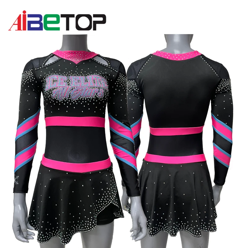 Custom Made Cheerleading Costumes For Adults Ab Rhinestones Fancy ...