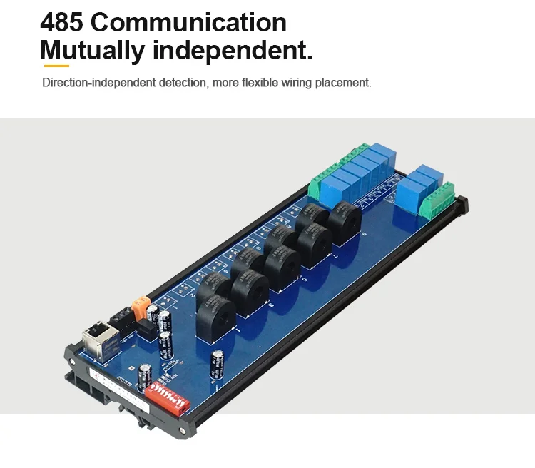 product huaqingjun 9 channel rs485 ethernet current voltage transformer detect module rs485 modbus rtu modbus tcp acquisition module998-7