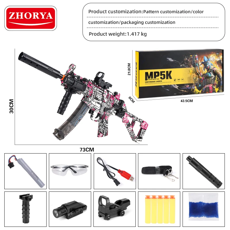 Zhorya Gun Surge Hydrogel Splat Mp5 Mp5k Splatter Gel Water Ball ...