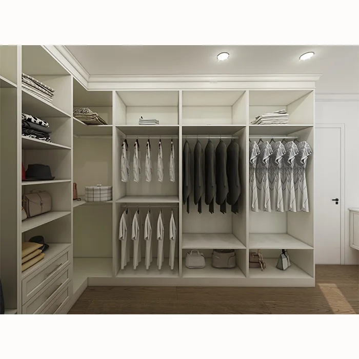 Modular White Drawers for Inside Wardrobe Cabinet Set Narrow Cloakroom