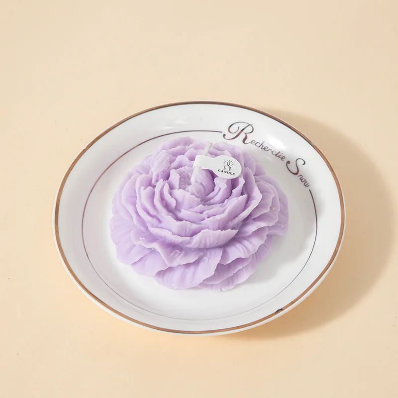 Handmade Novelty Candle Peony Flower Shape Scented Candle Multi - Main Image