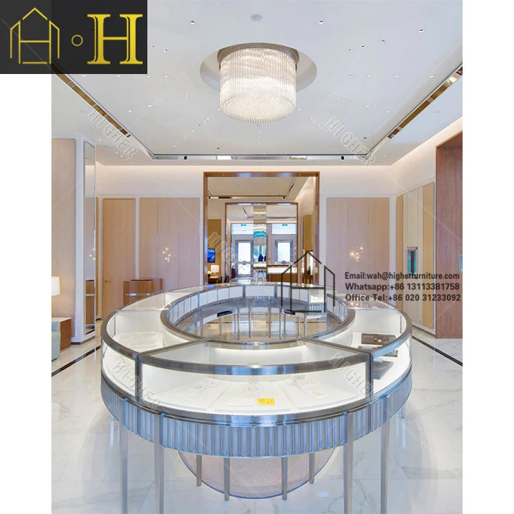 ジュエリーディスプレイショーケースデスクガラスレセプション