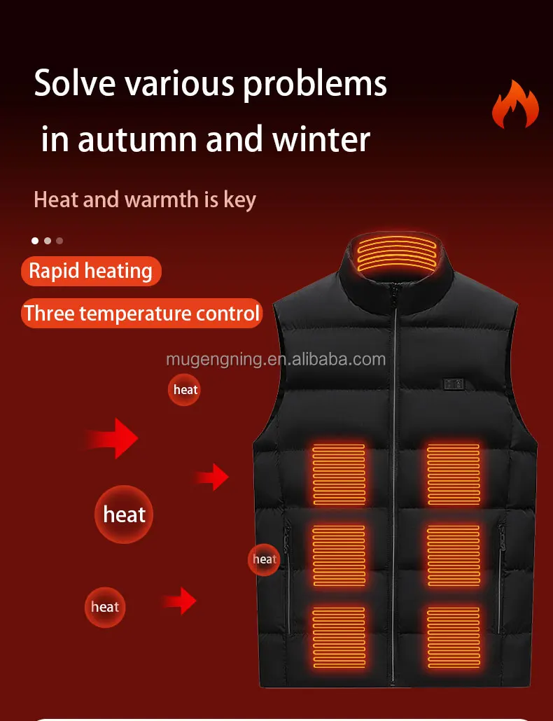 Wholesale Price Lightweight Electric Heated Vest 21 Heating Zones