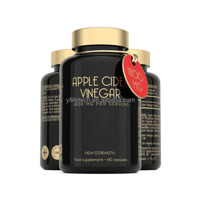 GMP OEM Apple Cider Vinegar Capsules Vegan ACV Capsule Keto Diet Friendly ACV Supplement 1800mg