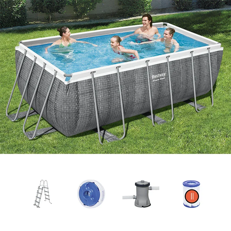 Bestway 56722 Outdoor Portable Pvc Gray Marble Rectangular Ground