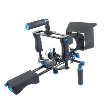 YELANGU D221 DSLR Rig Kit With Shoulder Mount+Follow Focus+Matte Box+Camera Cage for 5d Mark Ii 7d DSLR Camera product image