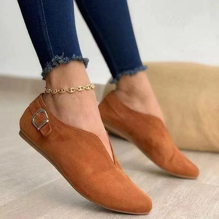 New buckle V-mouth casual shoes fashion slipper