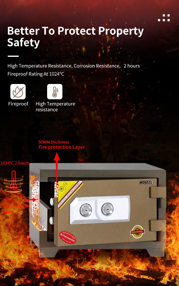 CEQSAFE High Quality Electronic Wall Anti-theft Mini Fireproof Booil Safe details
