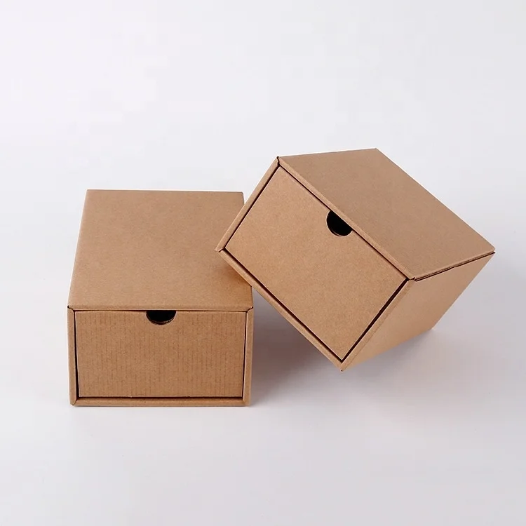 Custom Printed Kraft Paper Drawer Box corrugated Packaging Slide Out Packing shoes biscuits  Boxes