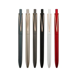 Custom Logo Printed High Quality Retractable Signature Pen Black Advertising Gel for Business Office 0.5mm Plastic Material