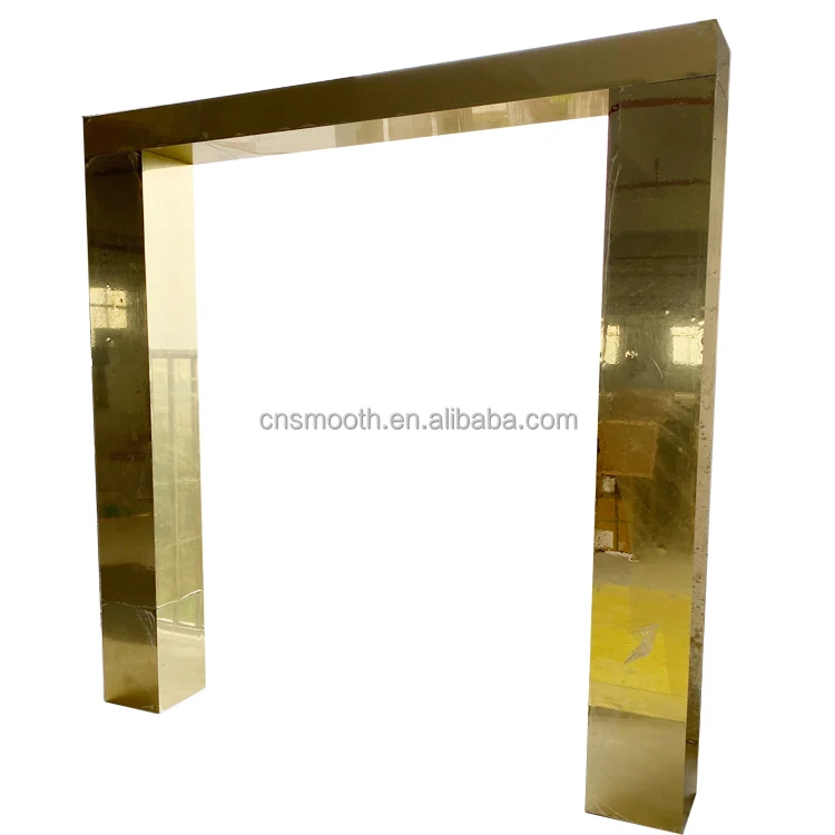 Свадебный Роскошный декор Золотой зеркальный акриловый арочный сценический фон стойка изогнутый свадебный товары для продажи