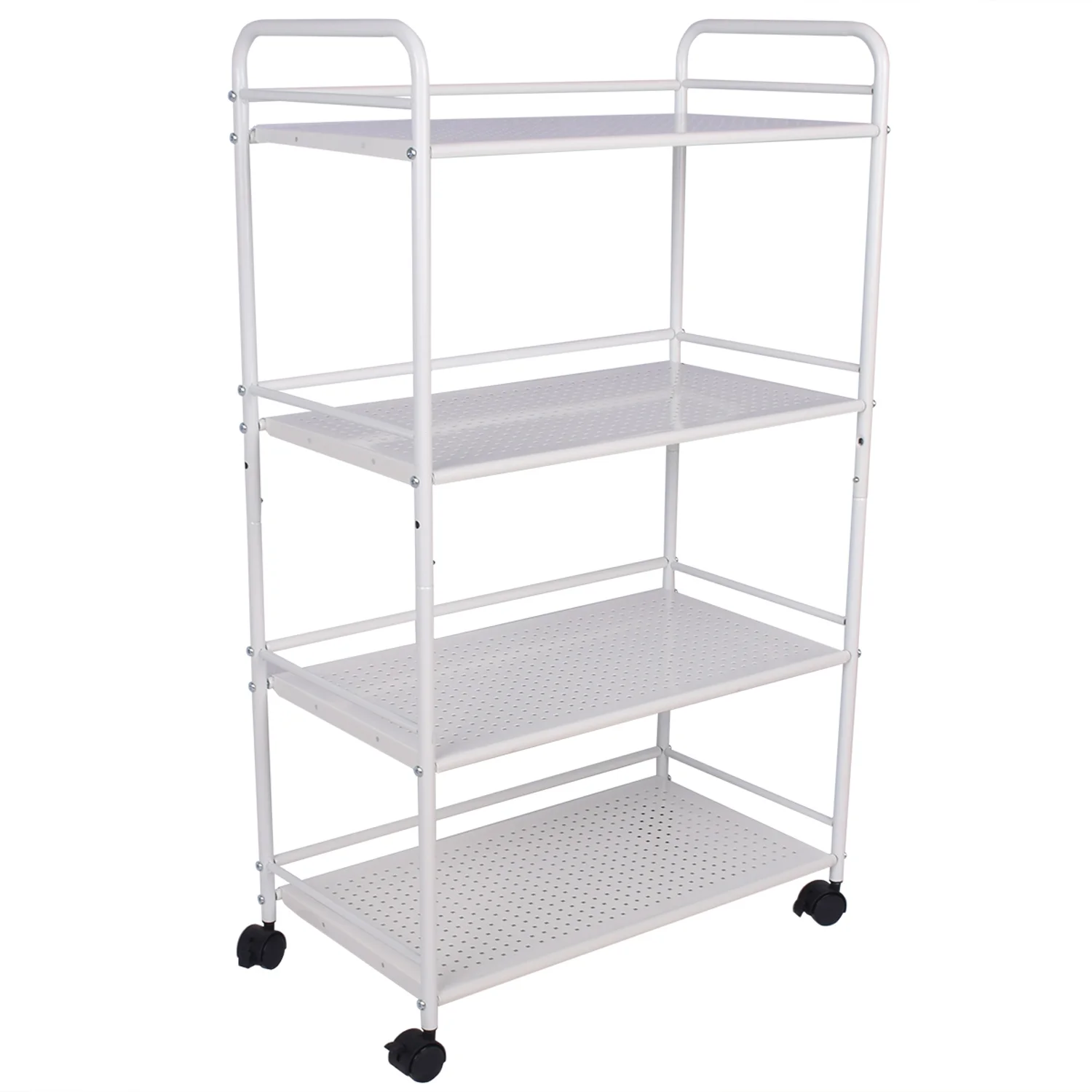 Drm 4 Tier Rolling Salon Cart 4 Shelf Shelving Storage Unit Steel Organizer White Buy Steel Basket Organizer3 Tier Storage Cart Storage Carts Lock Stainless Steel Cart Kitchen Cart Beauty Salon Cart Shelves