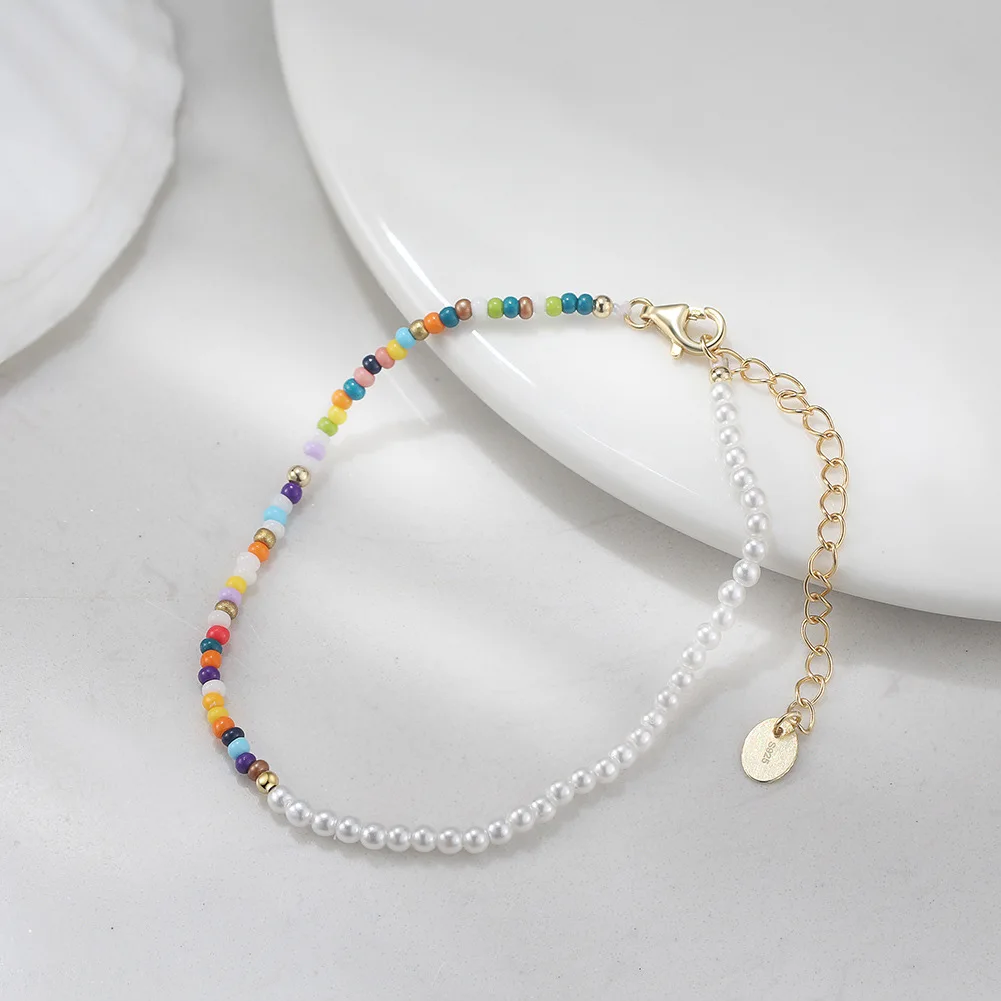 New Style Trend 925 Silver Jewelry Colorful Beaded Bracelet
