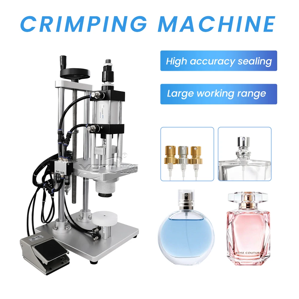 Semi Automatic Desk Type Sealer Closing Pump for Capping Small Sprayer Vial Glass Perfume Bottle Crimping Machine