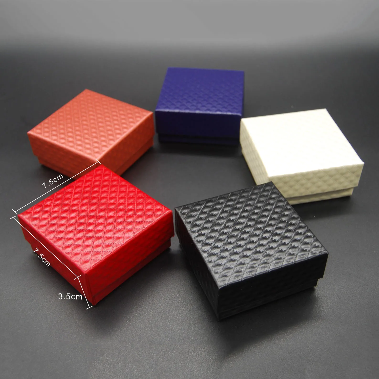 Custom Logo Jewelry Box Diamond Pattern Jewelry Box Necklace Earring