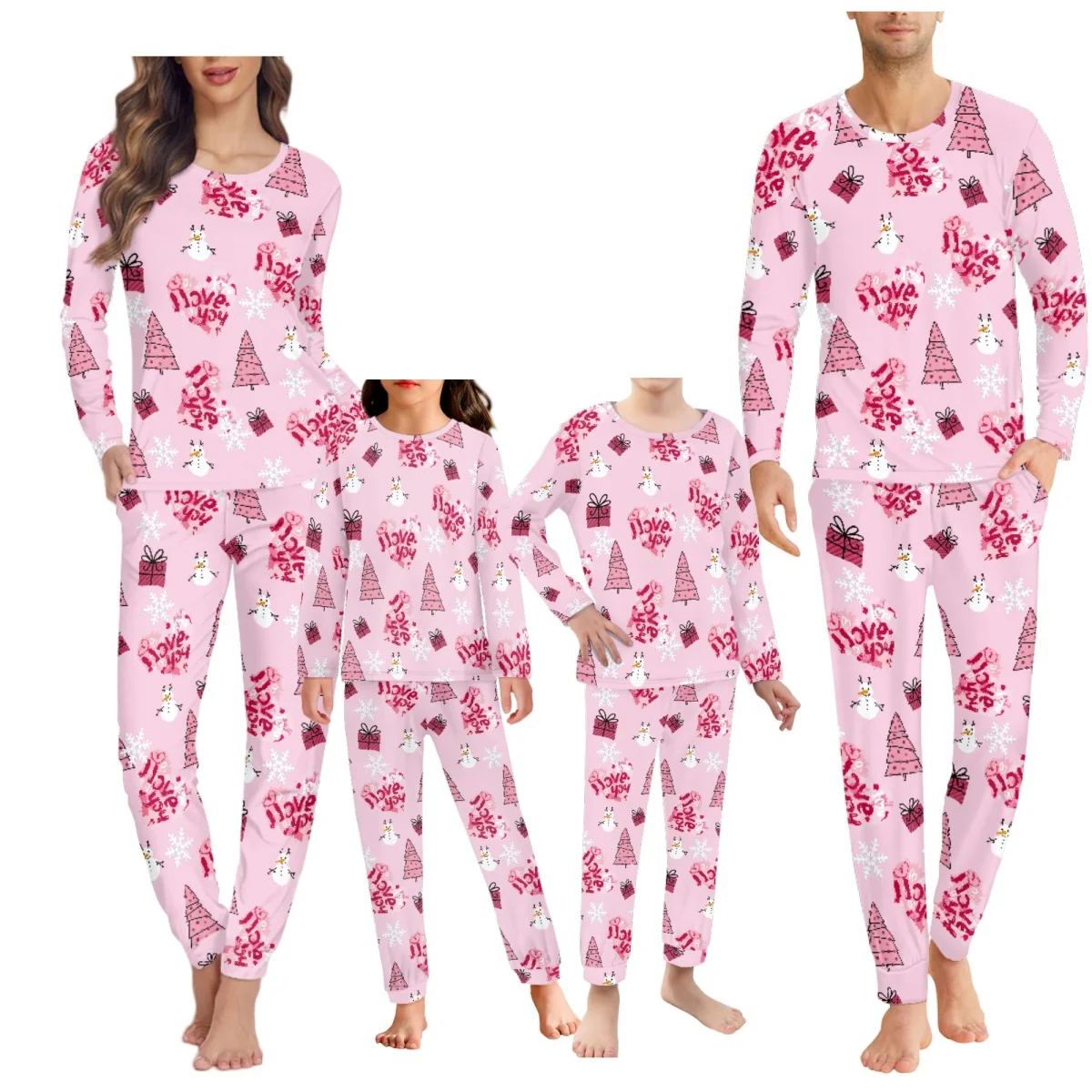 Dropshipping Clothing Matching Pajama Set Christmas Pyjamas Family Long Sleeve Sleepwear Men Women Children Nightwear Sets