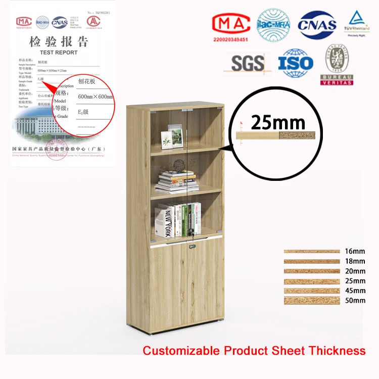New Style Customized Modern Style Office Home School Living Room Hospital Hotel Furniture Wooden Bookcase With Glass Door Locker