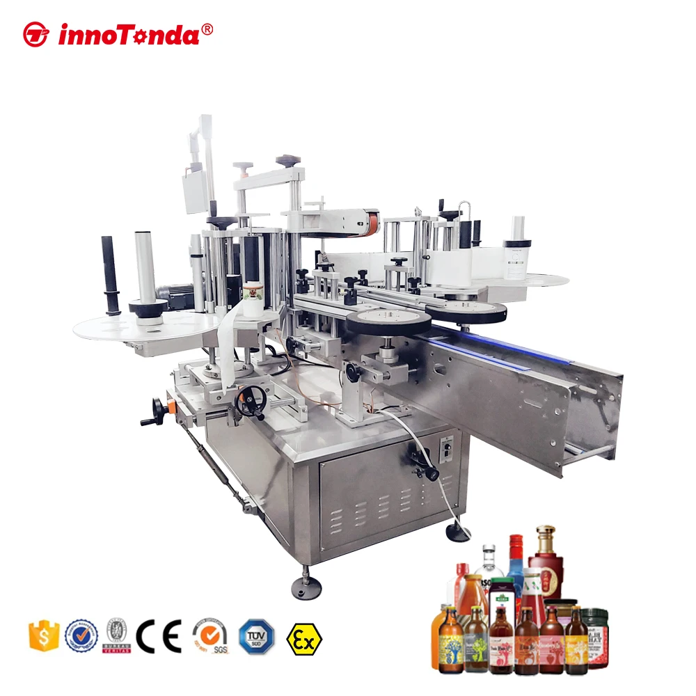 TN-2 Fully Automatic Bottle Self Adhesive Sticker Label  Servo Motor Auto Feeding Label Labeling Machine