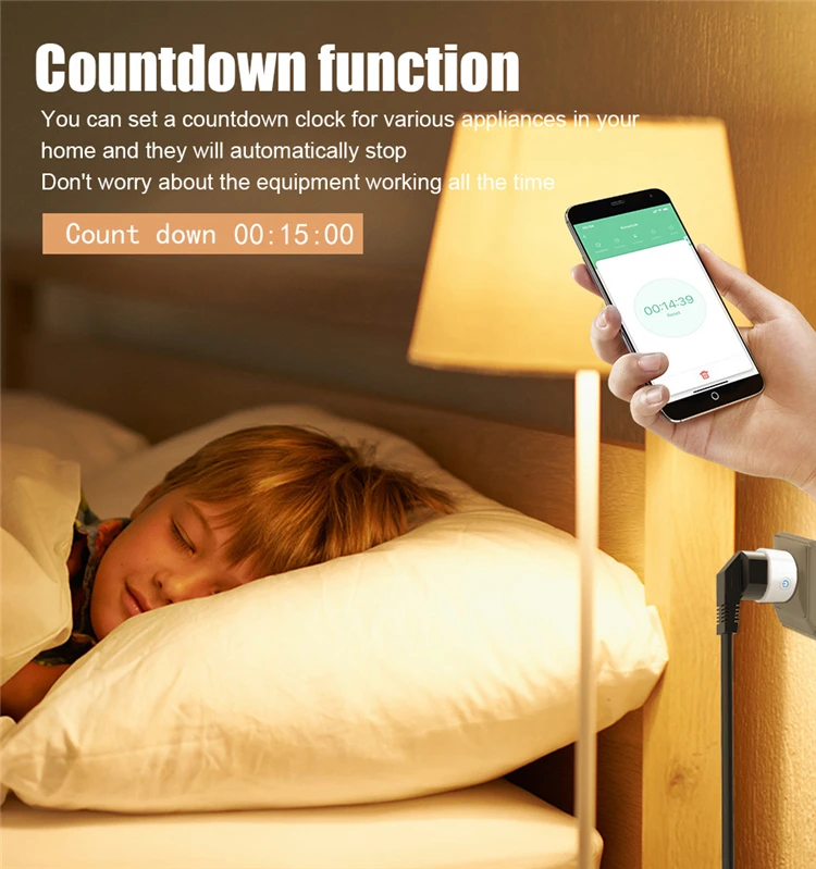 Universal Standard Travel Socket British Standard Universal Hole Tuya Wifi 16A Smart Voice Control Remote Timing Socket